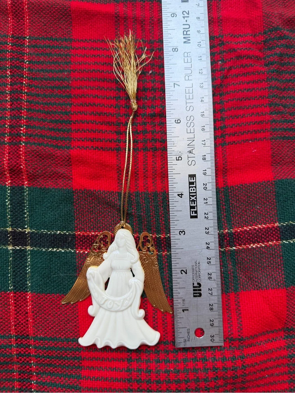 VINTAGE 1994 Lenox Angel of Joy Porcelain Ornament Gold Wings Boxed